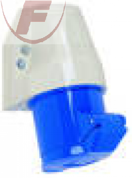 32A, CEE-Wandsteckdose blau, 2-polig + PE, 6h, IP44 - Walther 130.306