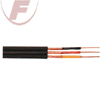 Audio-Kabel 3x0,14mm² schwarz - Meterware - flach