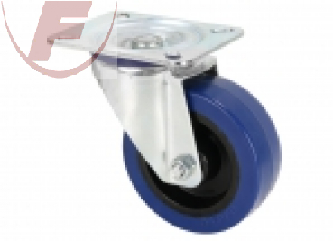 Adam Hall 372151 Lenkrolle Blue Wheel 100mm mit blauem Rad ungebremst H:125mm