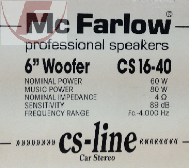 6" Basslautsprecher CS16 40 von Mc Farlow