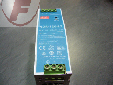 12Volt, 10A, 120Watt, Schaltnetzteil DIN-Schiene - NDR-120-12