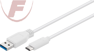 USB-3.0 Kabel, USB-A Stecker/USB-C Stecker, 1m, bis 5 Gbit/s, weiß