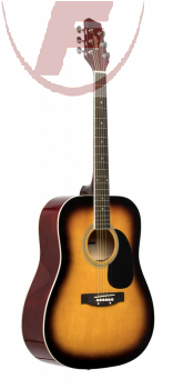 Sunburst Dreadnought Akustikgitarre mit Decke aus Lindenholz