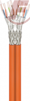 CAT 7A Duplex-Netzwerkkabel - 100m Ring - S/FTP (PiMF), Orange