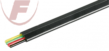 Telefonkabel 4-adrig schwarz - 100m Ring - flexibel, flach, AWG 30, CU