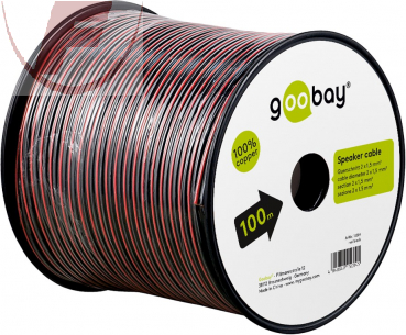 Lautsprecherkabel 2x1,5mm² Rot/Schwarz - 100m Ring - CU