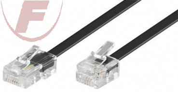 Modularanschlußkabel, 3m, RJ45 / RJ11; 8/4 Stecker auf 6/4 Stecker, schwarz