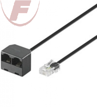 ISDN Kabel Stecker 8P4C > 2xKupplung 8P4C 0,2m schwarz