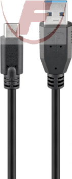 USB-3.0 Kabel, USB-A Stecker/USB-C Stecker, 3m, bis 5 Gbit/s