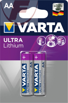 LR6, 1,5Volt Lithium-Batterie, AA/Mignon,Ultra Varta - 2er Blister FR6