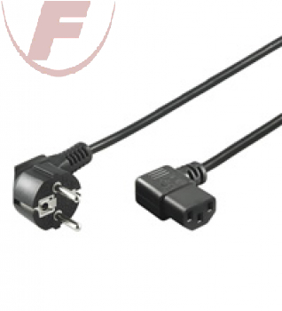 Netzkabel, 5m, Schutzkontakt-Winkelstecker> Kaltgeräte-Winkelkupplung