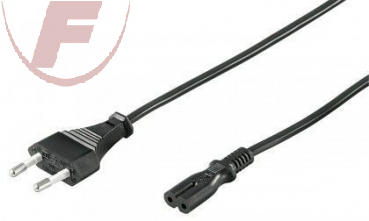 Netzkabel mit Eurostecker / 8-Form-Kupplung 3m, Schwarz