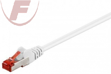 CAT 6 Patchkabel, S/FTP (PIMF), 0,15m, weiß, 2x RJ 45