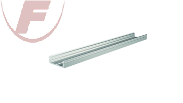 AU-01-15, U-Profil flach 2m Silber-matt
