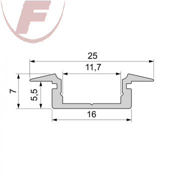 ET-01-10 T-Profil flach 1m Silber-matt eloxiert