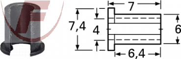 Achsenreduzierstück von 6 auf 4 mm