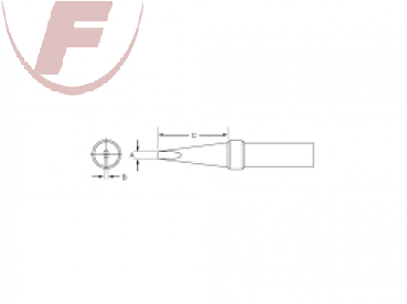 PTAA7, Rundform abgeschrägt 1,6mm 370°C für Weller TCP - Lötspitze