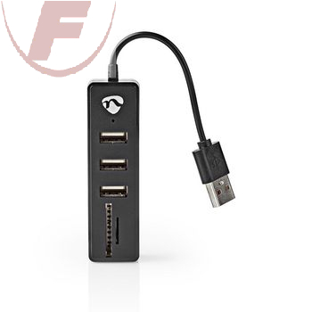 USB-Hub 2.0 3-Port | Stromversorgung über USB mit  SD & MicroSD Kartenleser