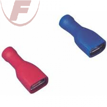 Flachsteckhülse 4,8mm mit PVC-Vollisolation, rot 0,5-1,5 mm²