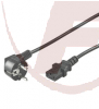 Netzkabel, 2m, Schutzkontakt-Winkelstecker> Kaltgerätekupplung 3x1.0 mm²