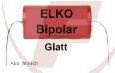 15uF/70V, bipolar, axial, glatt, 21x35mm - Elko Tonfrequenz I.T. Intertechnik