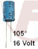 1500uF/16V, RM5mm 10x20mm 105° - Elko radial