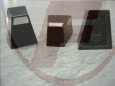 Schiebereglerknopf Trapez schwarz/silber