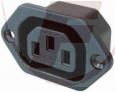 Kaltgeräte-Einbaustecker, Lochabstand 40mm