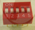 Dip-Schalter 5-pol. RM 2,54 / 7,62