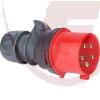 32A, CEE-Stecker rot, 3-polig+N+PE, 6h, IP44 - ABL