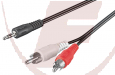 Klinken/Cinch-Kabel 3m, 3,5 mm stereo Stecker > 2x Cinchstecker