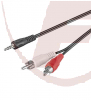 Klinken/Cinch-Kabel 5m, 3,5 mm stereo Stecker > 2x Cinchstecker