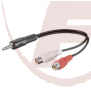 Klinken/Cinch-Kabel 0,2m, 3,5mm stereo Stecker> 2x Cinchkupplung