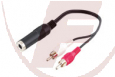 Cinch/Klinken-Kabel 0,2m, 2x Cinchstecker> 6,3 mm stereo Kupplung