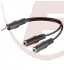 Klinke Adapterkabel, 0,2 m, stereo, 3,5 mm Stecker / 2x 3,5 mm  Kupplung