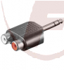 Adapter 6,35 mm StereoStecker>2xCinchkupplung