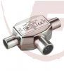2 Geräte Verteiler (TV), 2 x Koaxial-Stecker>Koaxial-Kupplung
