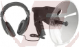Parabol-Richtmikrofon "PRM-1" mit Kopfhörer und Aufnahmefunktion