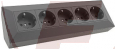 AP Eck- Steckdose 5-fach,  schwarz 250V~/ 16A, Aufbaumontage