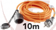 Schuko-Gummi-Verlängerung, 10m, Orange, H07RN-F 3x1,5mm², IP44