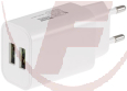 Stecker-Netzteil mit USB, Aus 5V=, 2x1/1x2A, 10W - "CTN-0520 Duo"