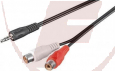 Klinken/Cinch-Kabel 1,5m, 3,5mm stereo Stecker > 2x Cinchkupplung