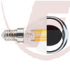 E14 LED-Kopfspiegel, Filament, 5Watt, 560lm, 2700K, 240°, silber, dimmbar