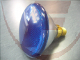 E27 Pressglaslampe 100W Blau Flood 30º