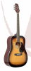 Sunburst Dreadnought Akustikgitarre mit Decke aus Lindenholz