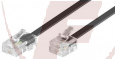 Modularanschlußkabel, 3m, RJ45 / RJ11; 8/4 Stecker auf 6/4 Stecker, schwarz