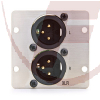 Anschlussblende Audio XLR Stecker 3polig - 2fach 54x54mm