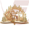 LED-Holzleuchter "Winterlandschaft", 4 flg. 25x18cm natur - Modell 76304