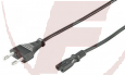 Netzkabel mit Eurostecker / 8-Form-Kupplung 3m, Schwarz