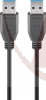 USB-3.0 Kabel, USB-A/A Stecker/Stecker, 1,00m